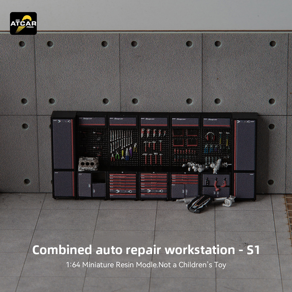 Model Kit Resin - Kicarmod 1/64 Resin Garage Workshop S1-Modular
