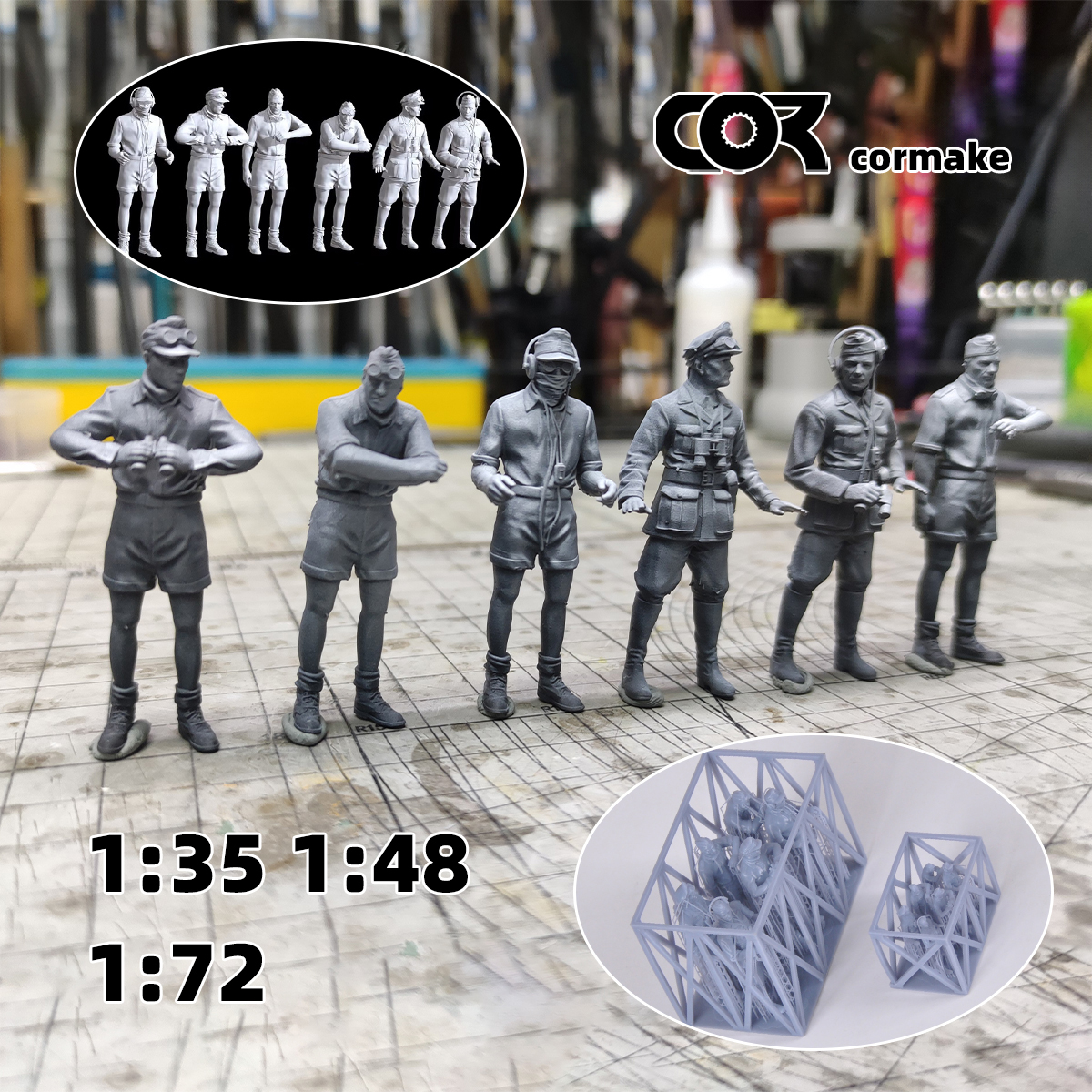 Model Kit Gunpla - Assembly 3d soldiers Tank Crew Fighting
