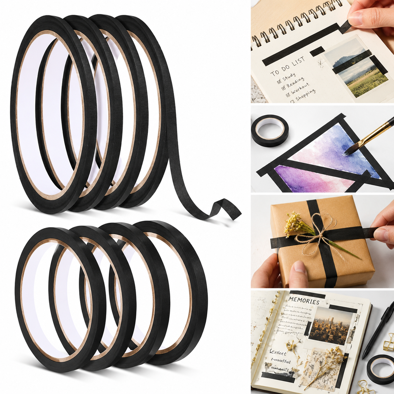 Black Thin Paper Masking Tape  - Masking Tape Thin 评论和价格