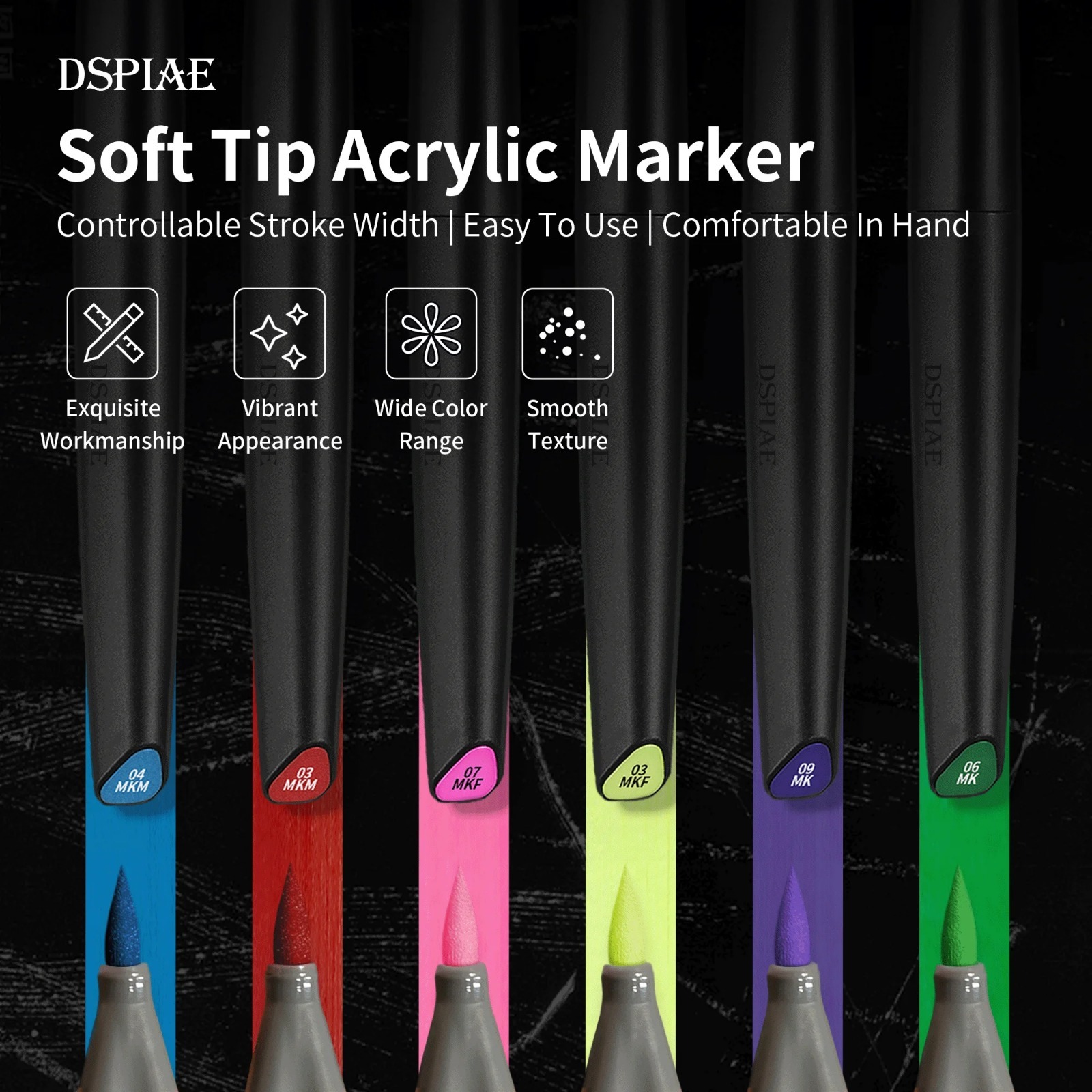 DSPIAE Soft Tip Water Based Ma - Model Kit Markers 评论和价格