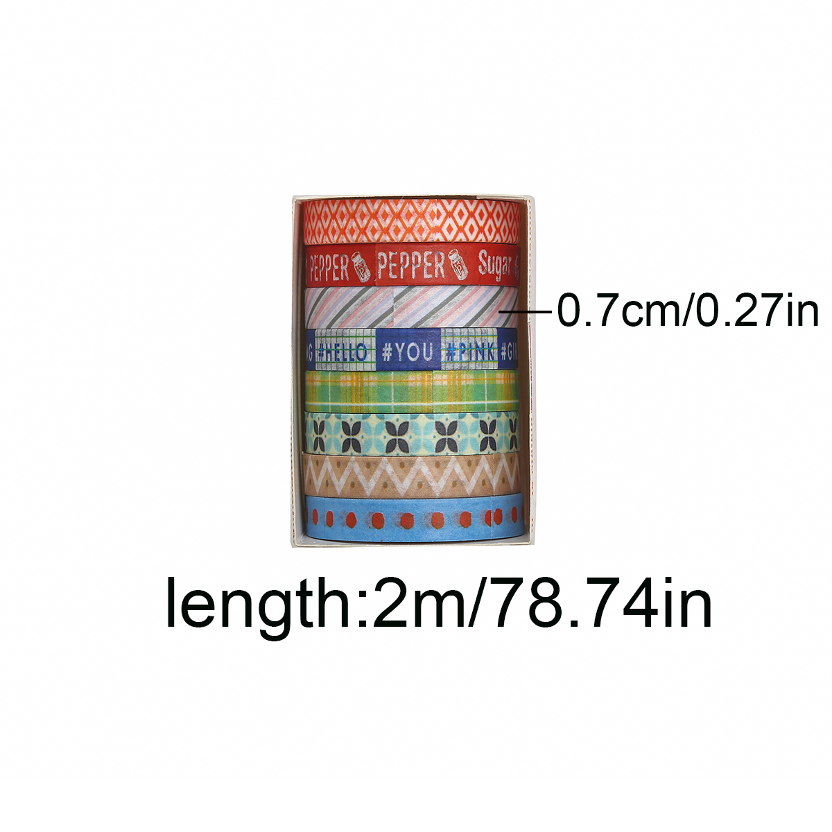 8 Rolls Colorful Washi Tape Se - Masking Tape Thin 评论和价格