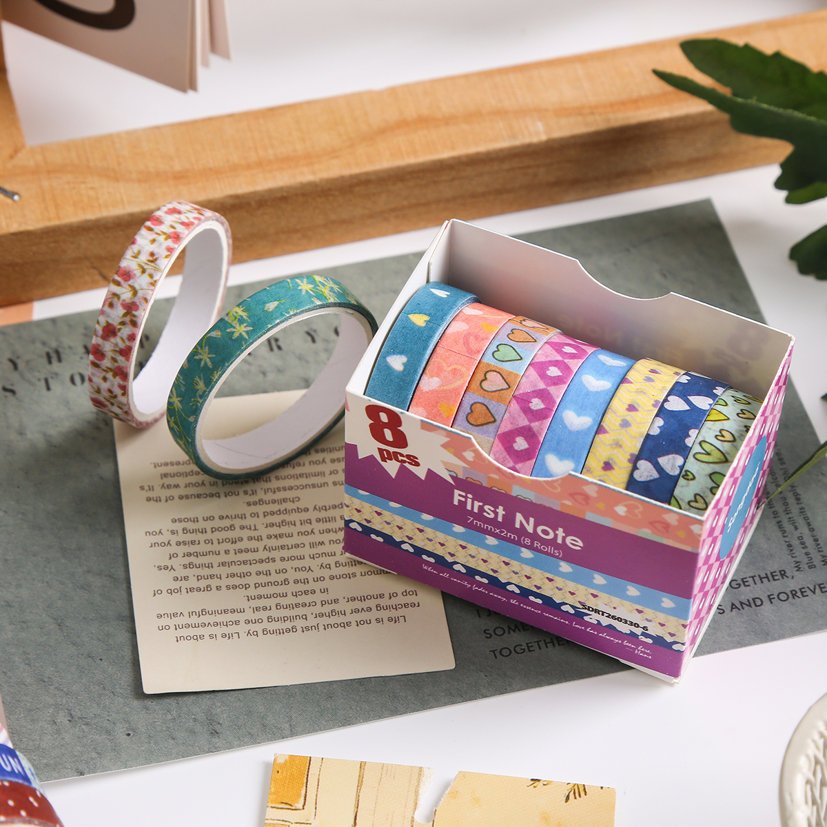 8 Rolls Colorful Washi Tape Se - Masking Tape Thin 评论和价格