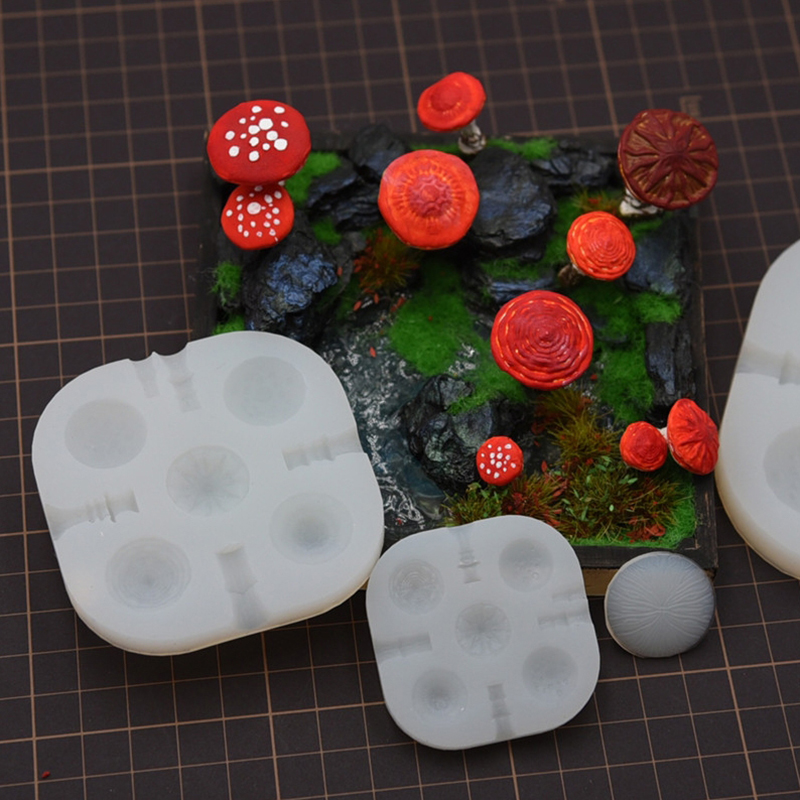 2pcs/set Mini Mushroom Silicon - Model Kit Resin 评论和价格