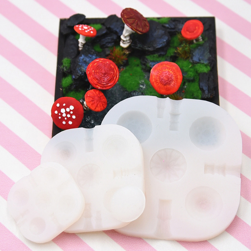 2pcs/set Mini Mushroom Silicon - Model Kit Resin 评论和价格