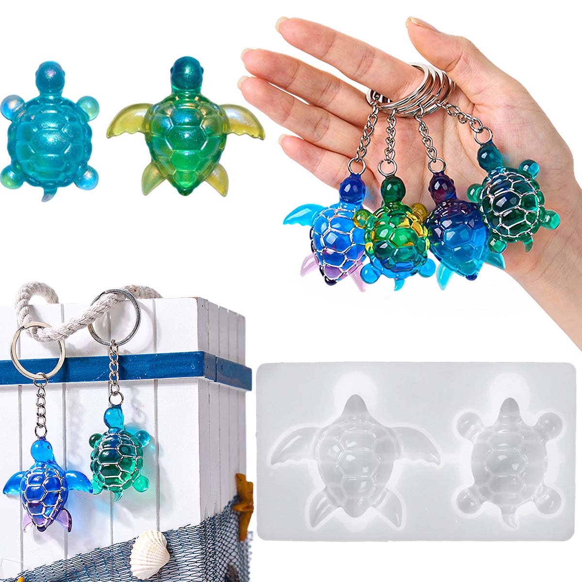 3D Sea Turtle Keychain Silicon - Model Kit Resin 评论和价格
