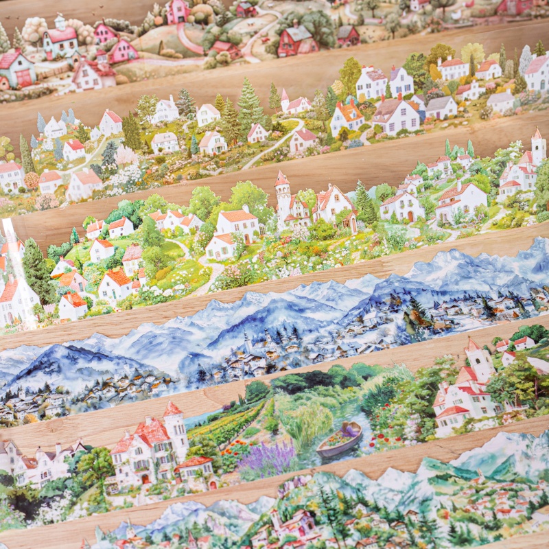 6 Rolls 6Cm×200Cm Village Them - Masking Tape Thin 评论和价格