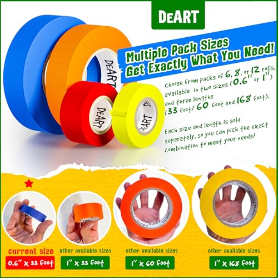 Colored Masking Tape Painters  - Masking Tape Thin 评论和价格