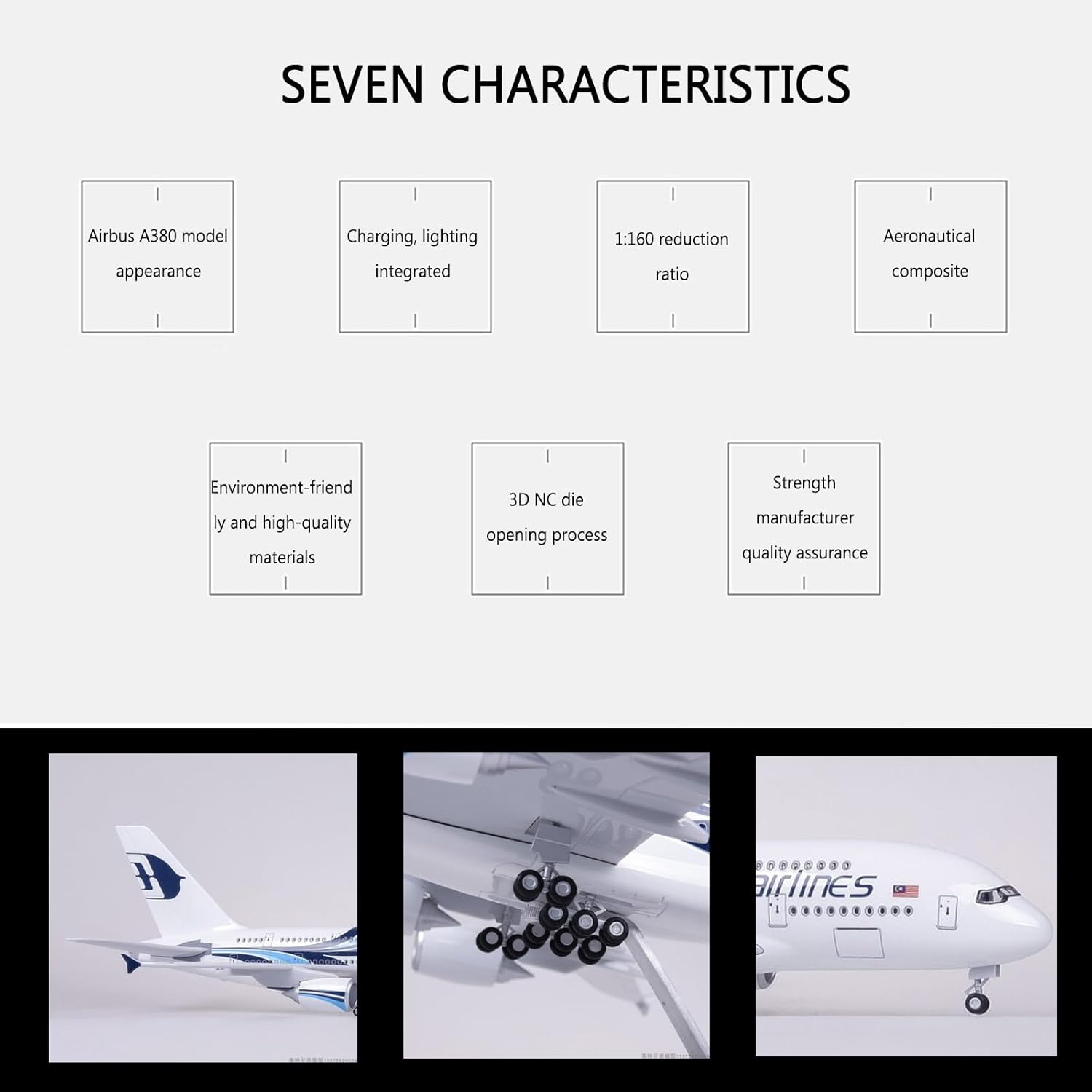 1:160 Scale Malaysia Airlines  - Model Kit Airplane 评论和价格